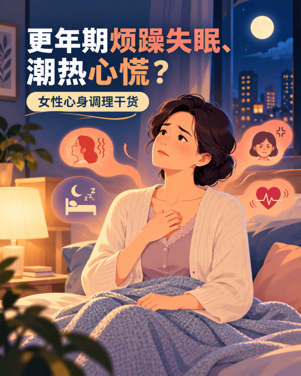 更年期烦躁失眠、潮热心慌?女性心身调理干货